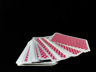 Poker cards on black background. betting concept