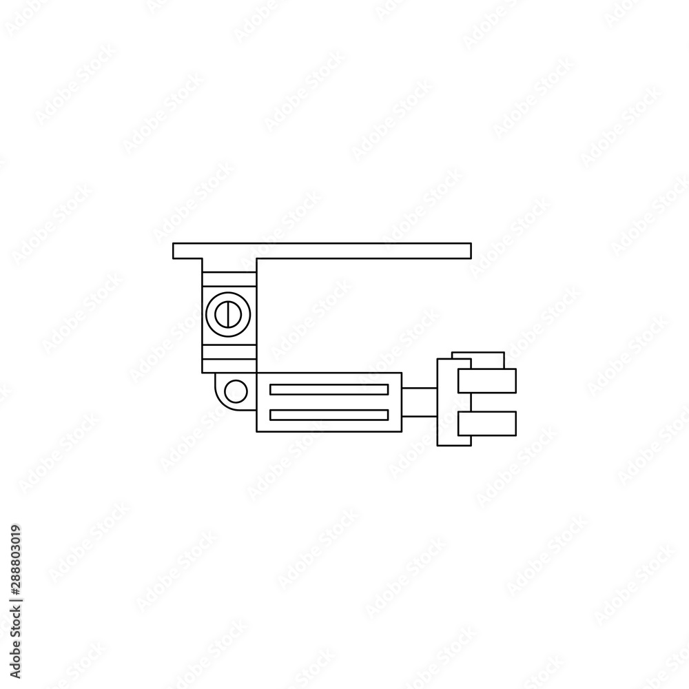 Poster mechanical arm production icon. element of production for mobile concept and web apps icon. outline,