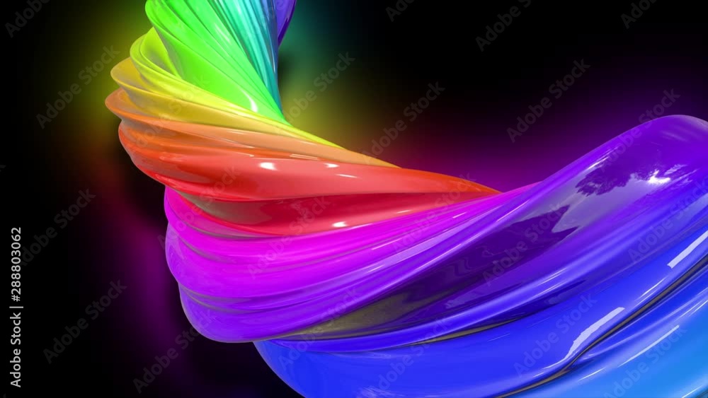 Poster paint flow moves in a circle. abstract colorful creative background with stream of mixed oil paints 