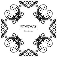 Border of floral frame, for vintage style leaf floral frame background. Vector