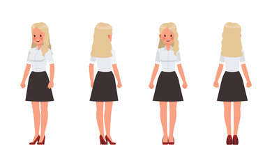 Obraz premium Woman wear white shirt character vector design.