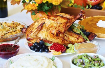 Thanksgiving Day. the traditional dishes for Thanksgiving.