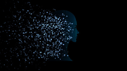 3d rendering of intelligence (AI) Science Futuristic Design,Progress of Digital Technology with AI