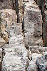 The columnar joint rocks made of andesite  at Tojinbo located in Mikuni town, Sakai city, Fukui pref. Japan.