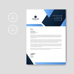 Professional blue letterhead graphic template