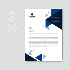 Professional blue letterhead graphic template