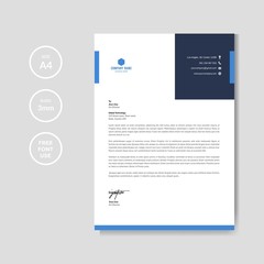 Professional blue letterhead graphic template