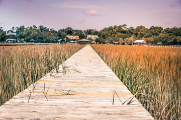 Fototapeta premium Pawleys Island beach bridges South Caroline