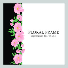 Beautiful floral frame with flower bouquet decoration