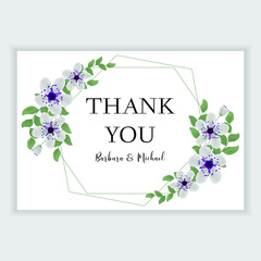 Floral thank you card template