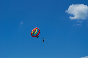 parachute over the sea