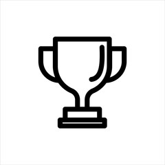 Trophy Icon with flat line style icon for web site design, logo, app, UI isolated on white background