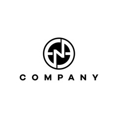 N logo design black vector 