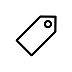 Price tag Icon with flat line style icon for web site design, logo, app, UI isolated on white background