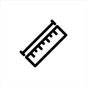 Size guide Icon with flat line style icon for web site design, logo, app, UI isolated on white background