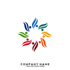 Creative people logo design template