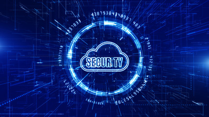 Technology Network and Data Connection, Secure Data Network Digital Cloud Computing, Cyber Security Concept