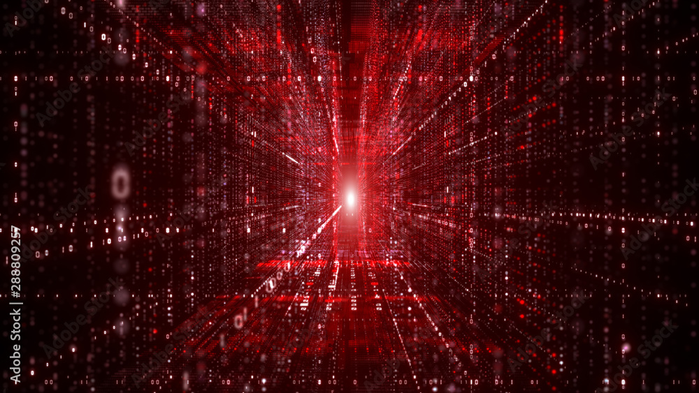 Poster digital cyberspace particles and digital data network connections concept.