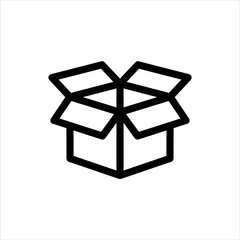 Box Icon with flat line style icon for web site design, logo, app, UI isolated on white background
