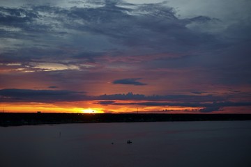 sunset over the sea, sunset over the sea, sunset, sky, sea, water, sun, sunrise, clouds, nature, landscape, cloud, red, horizon, orange, dusk, beautiful, sunlight, reflection, summer, sundown, cloudsc