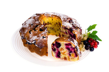 Homemade baking. Cupcake with fresh berries. Photo