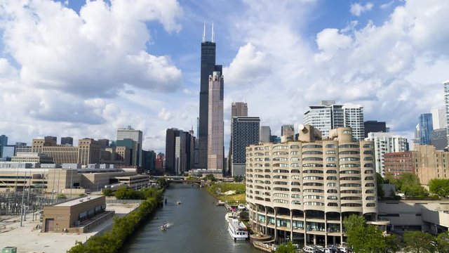 Flyover Chicago River 