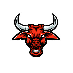 angry bull head ( color version )