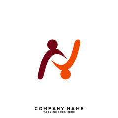 Creative people logo design template