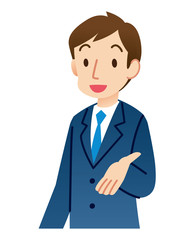 説明するビジネスマン