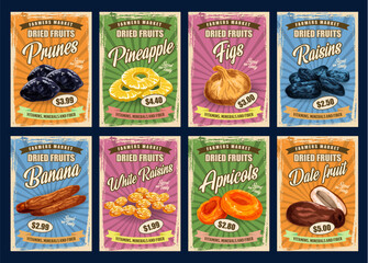 Dried fruits prunes, raisins, bananas © Vector Tradition