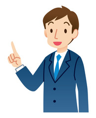 紹介するビジネスマン