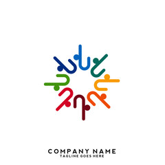 Creative people logo design template