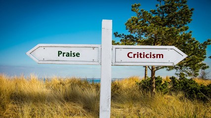 Street Sign Praise versus Criticism
