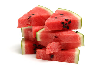 Slice of watermelon on white background 