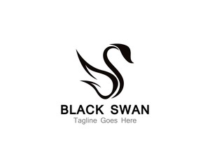 Swan logo creative icon template vector illustration design concept