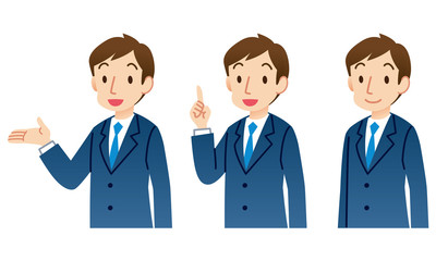 ビジネスマン　表情ポーズ　セット