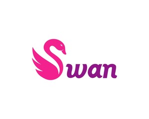 Swan logo creative icon template vector illustration design concept