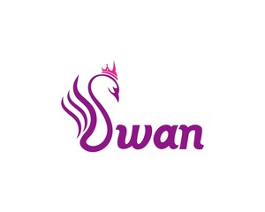 Swan logo creative icon template vector illustration design concept