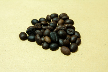 coffee seed on the yellow background