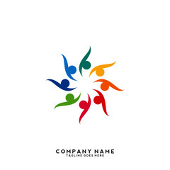 Creative people logo design template