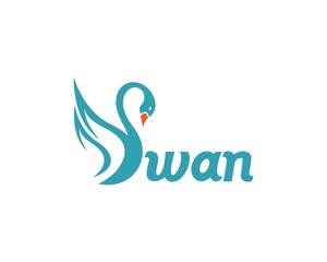 Swan logo creative icon template vector illustration design concept