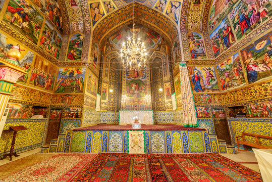 Gorgeous interior view of prayer hall, the Holy Savior Cathedral