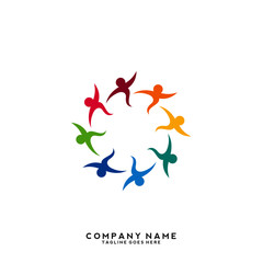 Creative people logo design template