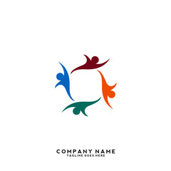 Obraz premium Creative people logo design template