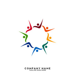 Creative people logo design template