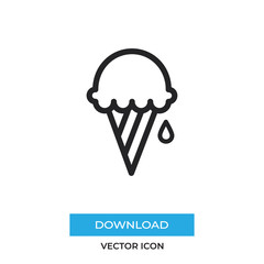 Ice cream vector icon, simple sign for web site and mobile app.