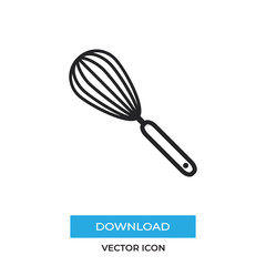 Whisk kitchen tool vector icon, simple sign for web site and mobile app.
