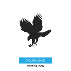 Hawk bird vector icon, simple sign for web site and mobile app.