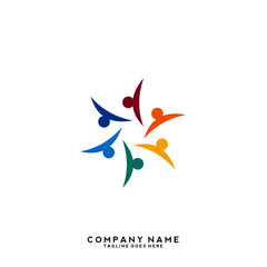 Creative people logo design template