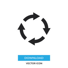 Rotating arrows vector icon, simple sign for web site and mobile app.